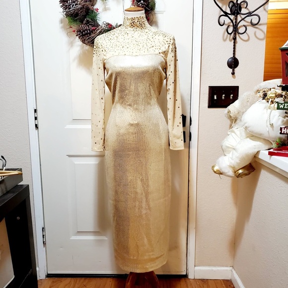 Vintage ST. JOHN- midi Metallic Dress!! - Picture 5 of 12